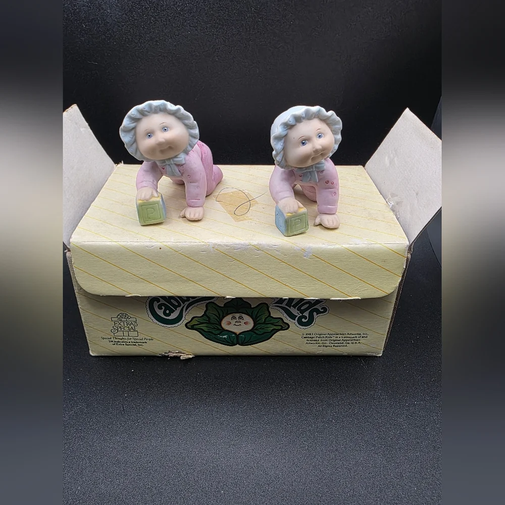 Cabbage Patch Kids Pink and Green Figurines